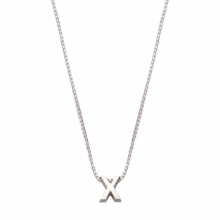 Witgouden initial ketting X